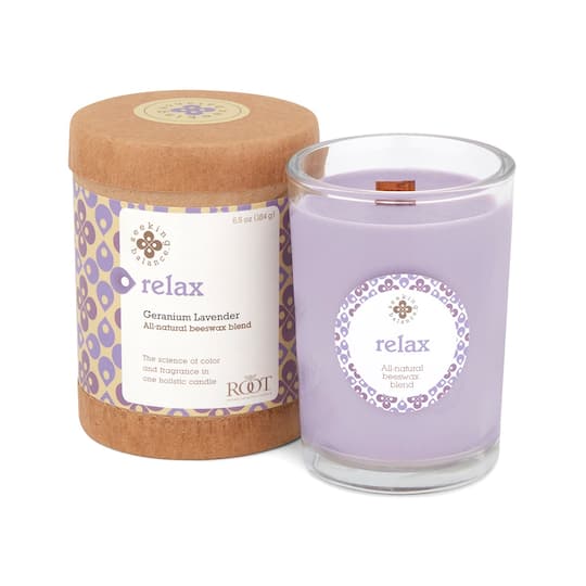 Root Candles Seeking Balance&#xAE; Relax: Geranium Lavender Jar Candle
